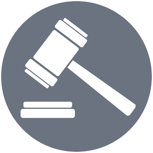 Gavel icon, judge's hammer.