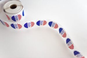 A role of "I Voted" stickers